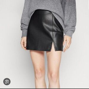 Black leather skirt
